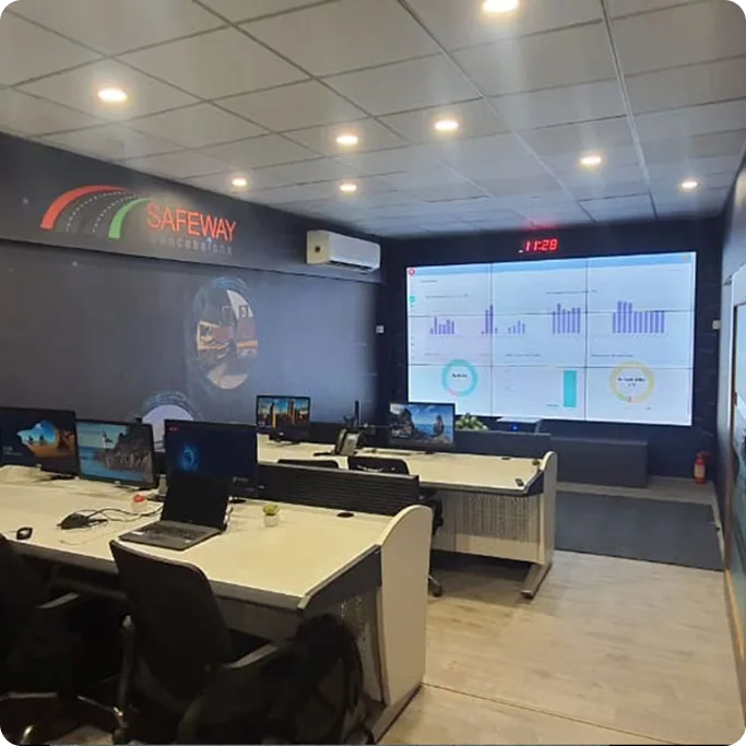 Operators monitoring highway corridors from the Ador ATMS control room