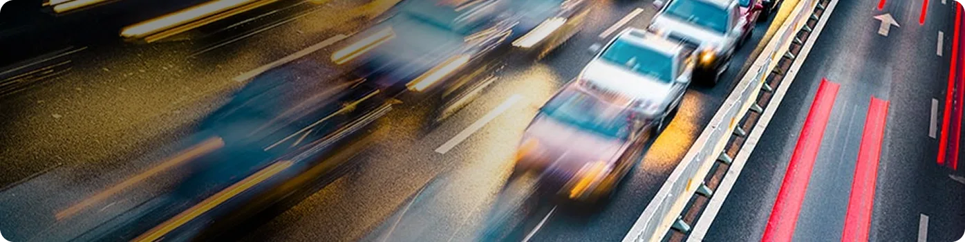 Vehicles passing a hazard point on a high-speed highway